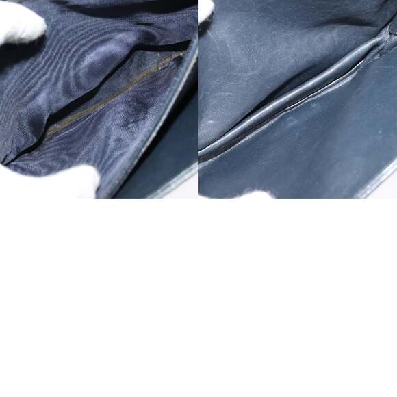 CELINE C Sulky Shoulder Bag Canvas Navy Gold - Picture 13 of 13